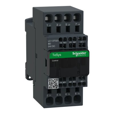 Contacteur de puissance TeSys D AC1 32A 4P 1NO 1NC bobine 24VDC bornes à ressort