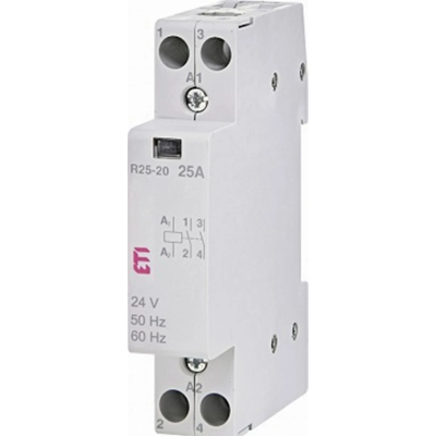 Contacteur modulaire 25A 2 contacts NO (1 mod. 2 pôles) R 25-20 24V