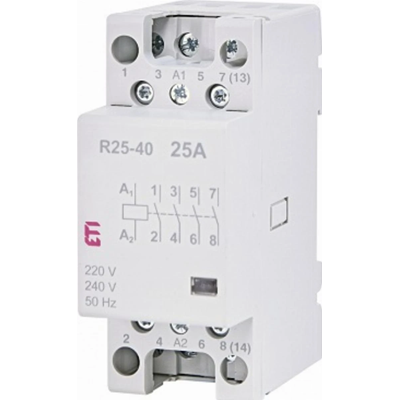 Contacteur modulaire 25A 2 contacts NO et 2 contacts NF (2 mod. 4 pôles) R 25-22 230