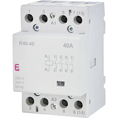 Contacteur modulaire 40A 4 contacts NO (3 mod. 4 pôles) R 40-40 230