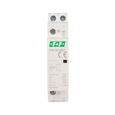Contacteur modulaire, montage sur rail, 2 contacts NO, 25 A, 24 V CC