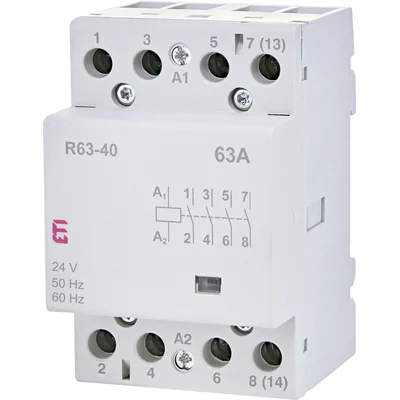 Contacteur modulaire R 63-40 24V 63A 4 contacts de fermeture (3 modules 4 pôles)