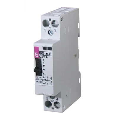 Contacteur modulaire RD 20-20-R-24V AC/DC avec commande manuelle 20A 2 contacts de fermeture (1 module 2 pôles)