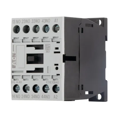 Contactor auxiliar DILA-40 (110 V 50/60 Hz), 4 contactos normalmente abiertos, control 110 V CA 50/60 Hz