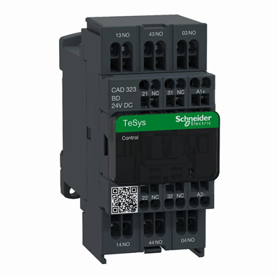 Contactor auxiliar TeSys D 3NO 2NC bobina 24VDC terminales de resorte