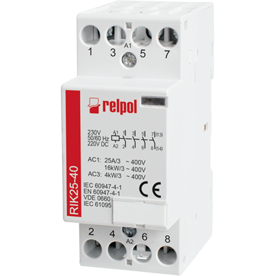 Contactor de instalación, 4 polos RIK25-40-230