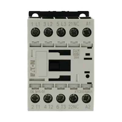 Contactor de potencia, 15, 5A, 0Z 1R DILM15-01(24 VCC)