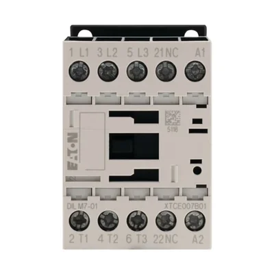 Contactor de potencia, 7A, 0Z 1R DILM7-01(230V50HZ,240V60HZ)