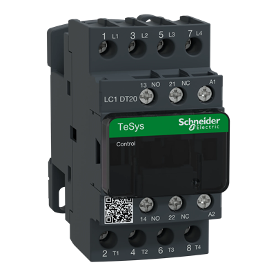 Contactor de potencia TeSys D AC1 20A 4P 1NO 1NC bobina 110VAC terminales de caja