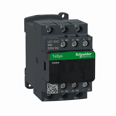 Contactor de potencia TeSys D AC3 12A 3P 1NO 1NC bobina 220VDC