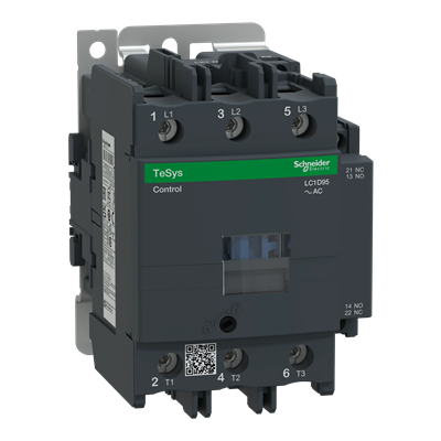 Contactor de potencia TeSys D AC3 95A 3P 1NO 1NC bobina 42VAC terminales de caja