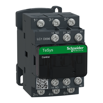 Contactor de potencia TeSys D AC3 9A 3P 1NO 1NC bobina 24VAC terminales de tornillo