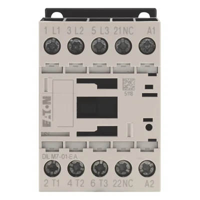 Contactor DILM7-01-EA (230V 50HZ, 240V 60HZ), 3kW/400V, control de 230VAC