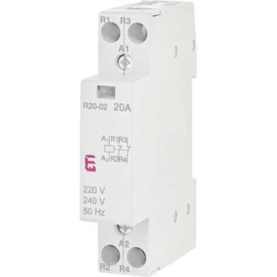 Contactor modular 20A 2 contactos de apertura (1 mod. 2 polos) R 20-02 230