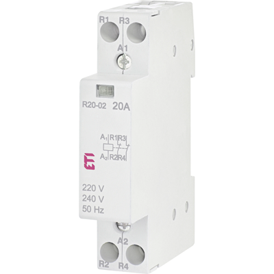 Contactor modular 20A 2 contactos de apertura (1 mod. 2 polos) R 20-02 230