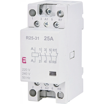 Contactor modular 25A, 3 contactos de apertura y 1 de apertura (2 módulos, 4 polos) R 25-31 230