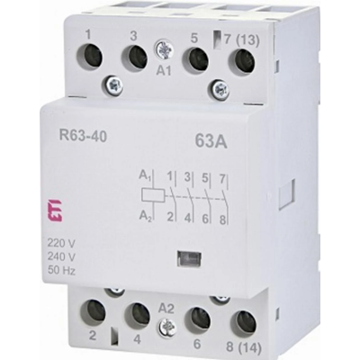 Contactor modular 63A 4 contactos cerrados (3 módulos 4 polos) R 63-40 230