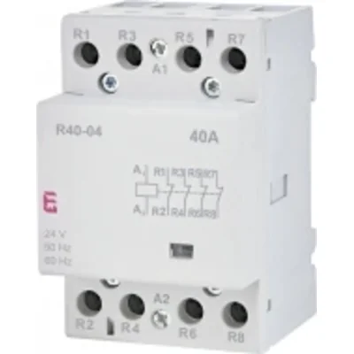 Contactor modular R 40-04 de 24 V, 40 A, 4 contactos de ruptura (3 módulos, 4 polos)