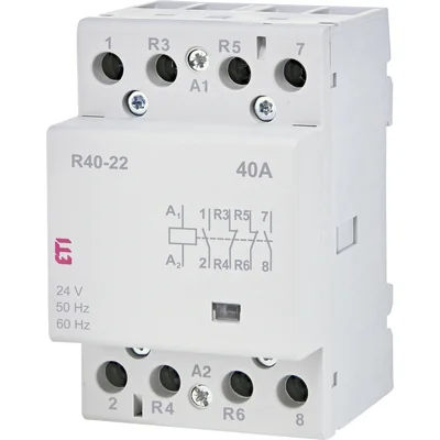 Contactor modular R 40-22 24V 40A 2 contactos NA y 2 NC (3 módulos, 4 polos)