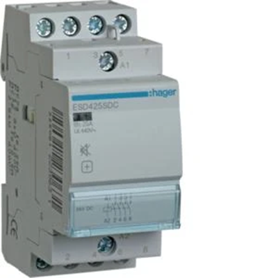 Contactor silencioso 24V DC 4NO 25A