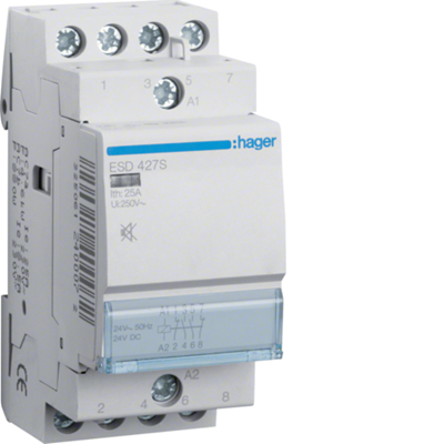 Contactor silencioso 2NO+2NC 25A 24V AC/DC