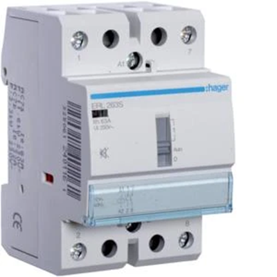 Contactor silencioso con control manual 12VAC/DC 2NO 63A