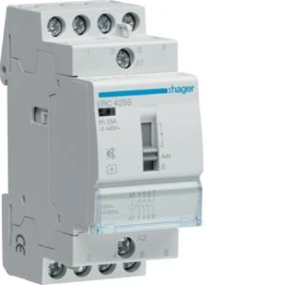 Contactor silencioso con control manual 230VAC 4NO 25A