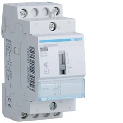 Contactor silencioso con control manual 24V DC 2NO 25A