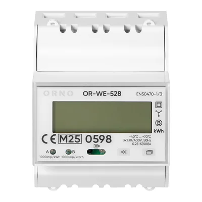 Contatore elettrico trifase, 100A, MID, 4 moduli, DIN TH-35mm