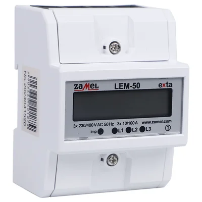 Contatore elettrico trifase da 100 A con display LCD