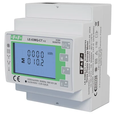 Contatore trifase bidirezionale indiretto, semi-indiretto, Modbus RTU, 100(5)A; METÀ