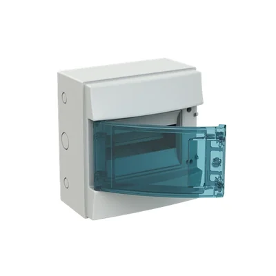 Contenitore grigio 65P08X12A, 8 m, IP65, 63 A, classe II, 250x232x155 mm (AxLxP) | Guide DIN | Sportello trasparente | Vite N+PE