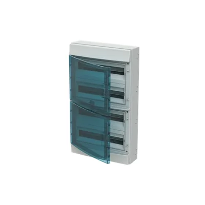 Contenitore grigio 65P18X42A, 72M, IP65, 125A, classe II, 735x430x155mm (AxLxP) | Guide DIN | Sportello trasparente | Vite N+PE