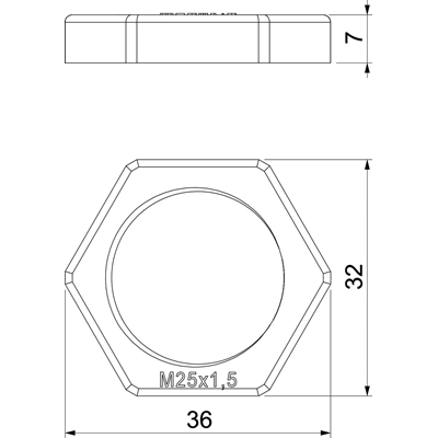 Contre-écrou M25X1,5 116M VDE 116 M25 LGR PA