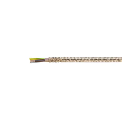 Control and power cable PVC, shielded Y-CY-JB 3G1.5 mm² transparent, colored cores