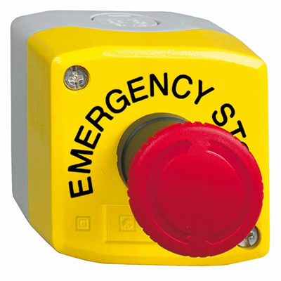Control station with red mushroom pushbutton Ø40 yellow 1NO+2NC rotation