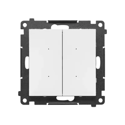 Controlador de iluminación dual Simon 55 GO WMDS-TEW2W-111, controlado por smartphone [Wi-Fi] - INTERRUPTOR D; 2x5 A, 230 V, (módulo); Blanco mate
