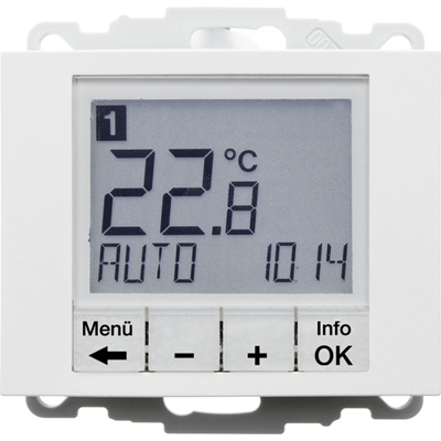 Controlador de temperatura con control de tiempo con contacto variable y elemento central 5-40°C 230V - Blanco brillo - CUADRADO