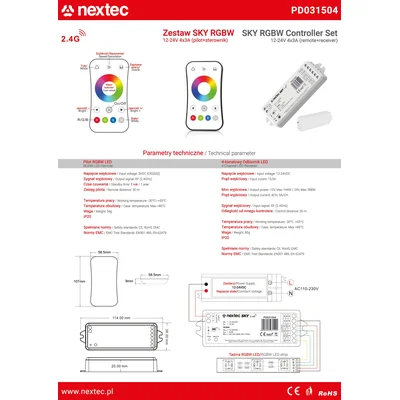 Controlador SKY RGBW + set de mando a distancia