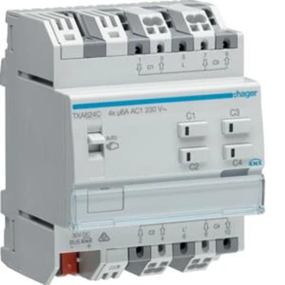 Contrôleur de stores/volets roulants KNX e/s, quadruple, 230 V AC