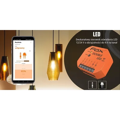 Contrôleur Wi-Fi pour éclairage LED, deux canaux 12 V DOUBLE LED