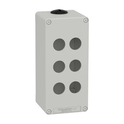Controller box, gray, 6 holes