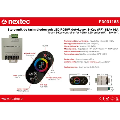 CONTROLLER TOUCH RGBW 18A (RF)