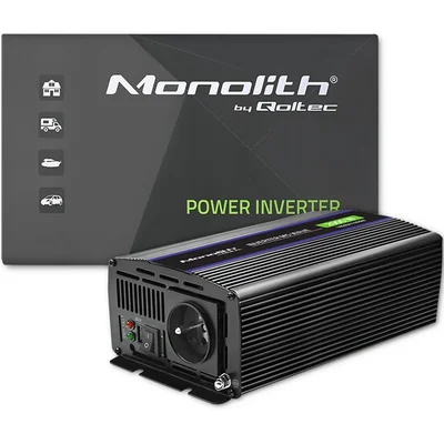 Convertidor de voltaje Qoltec Monolith 2000 MS Wave | 12V a 230V | 1000/2000W | USB