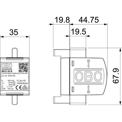 Coperchio del controller di fulmini coordinato MCD 50-B 0