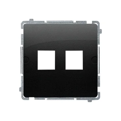 Coperchio per connettore dati Keystone doppio piatto Simon Basic WMUK-P10000-Y013. Montaggio a clip o a vite; colore nero.