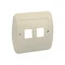 Copertura per prese telecomunicazioni. Montaggio su scatola con viti, beige