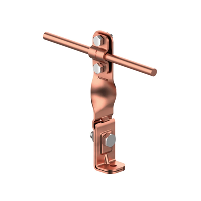 Copper handle on the edge twisted height 14cm screw