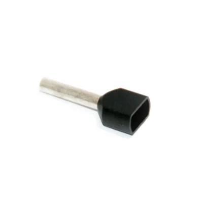 Copper insulated double sleeve terminal 2x1.5mm2 12mm DUID-2x1.5-12CZ black