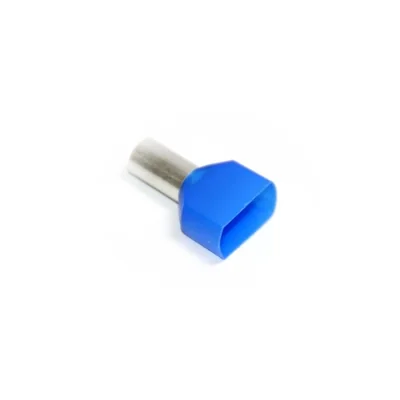 Copper insulated double sleeve terminal 2x2.5mm2 10mm DUID-2x2.5-10NB blue